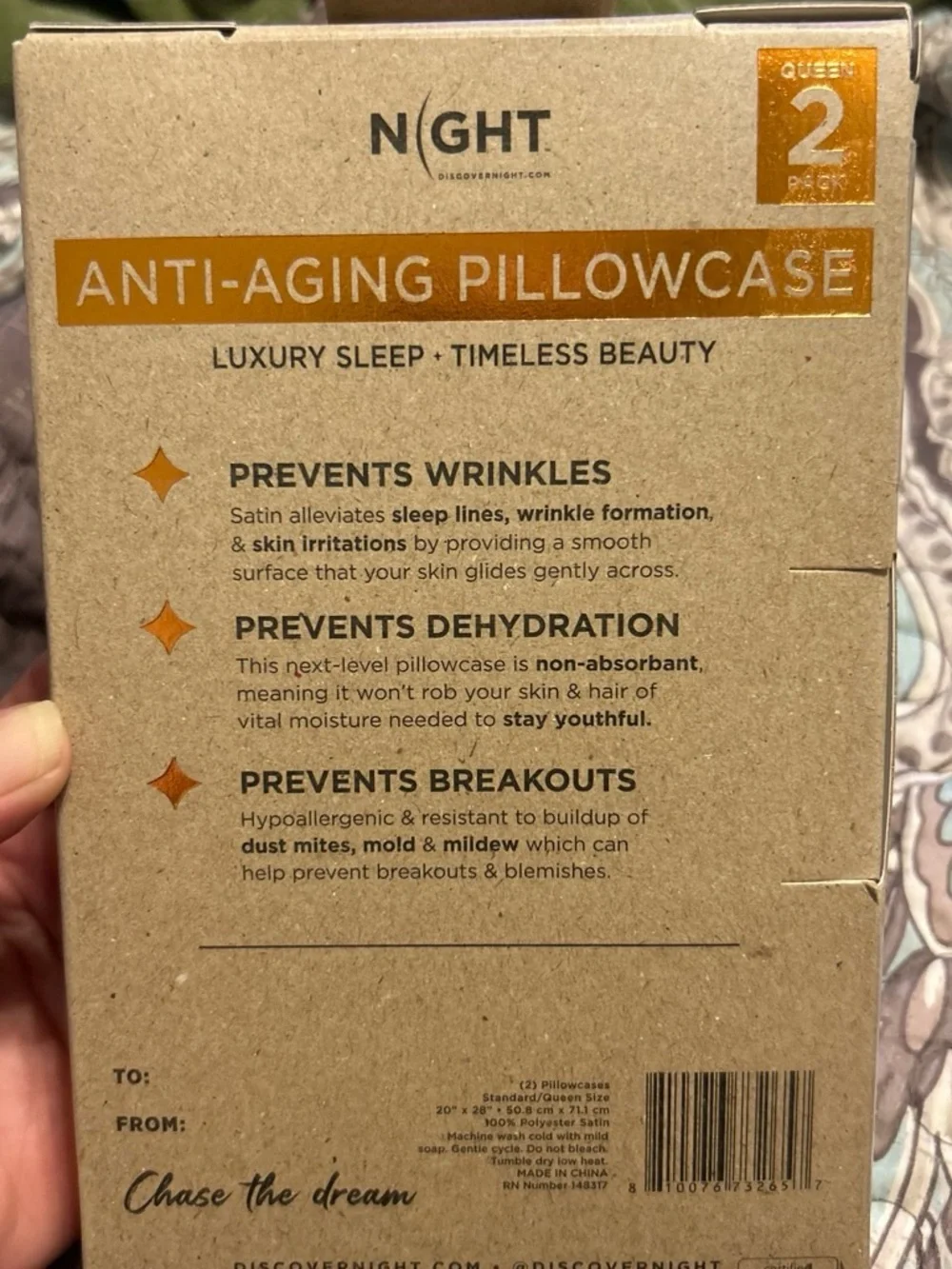 NIGHT Anti-Aging Pillowcase Set - Cream (2 Pack)